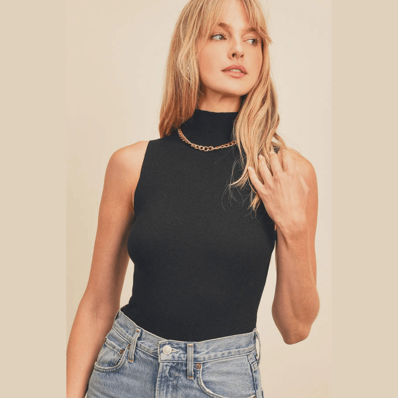 Turtleneck Tank Knitted Bodysuit